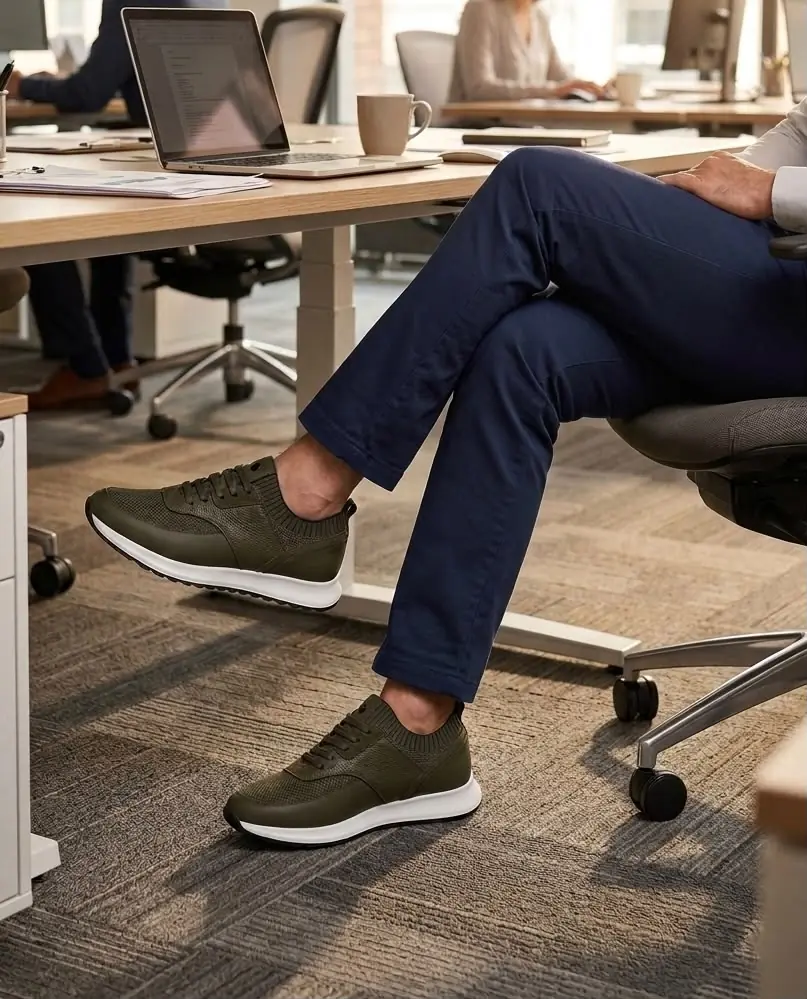 Socka Hakiki Deri Sneakers - Haki