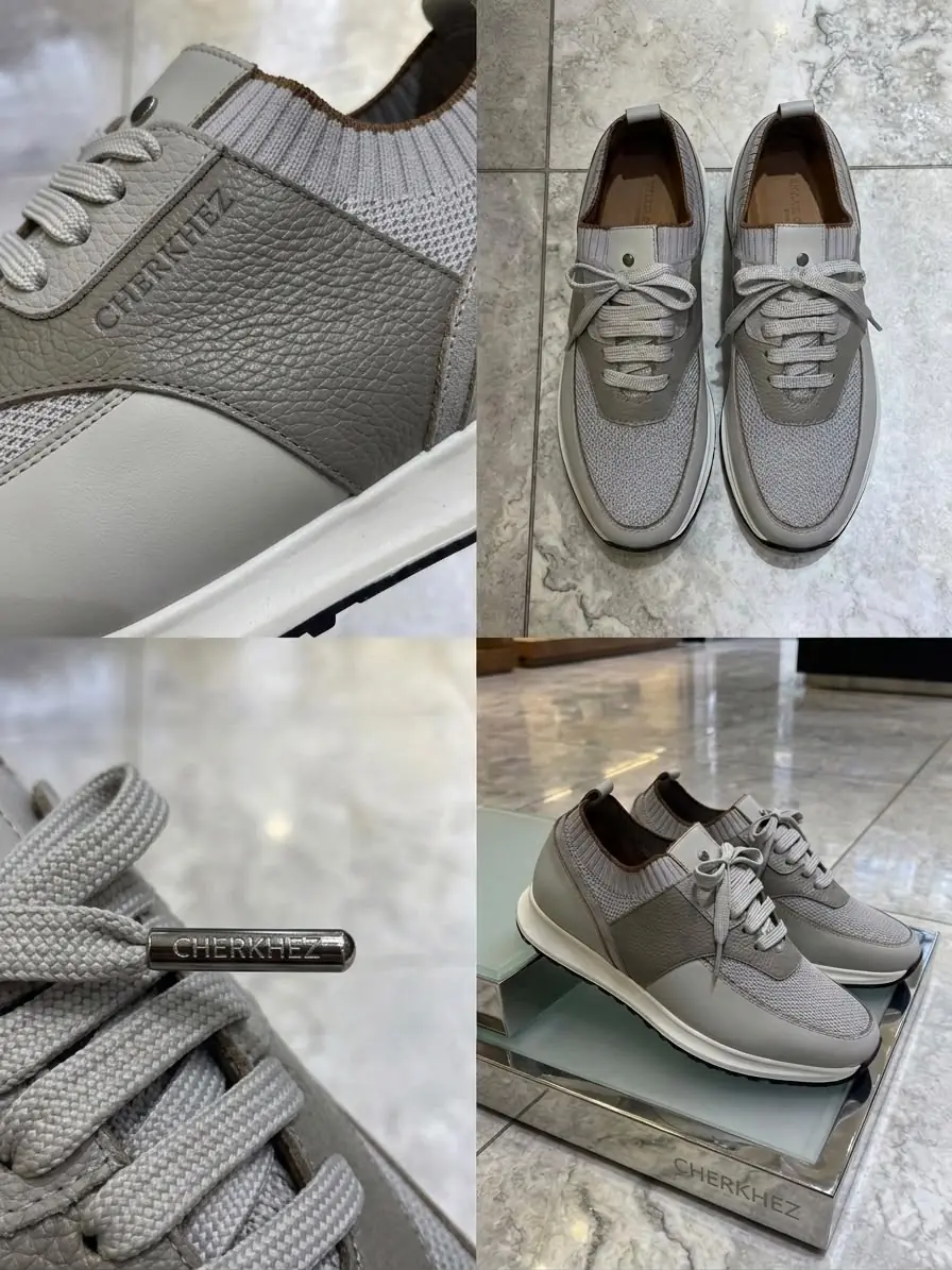 Socka Hakiki Deri Sneakers - Gri