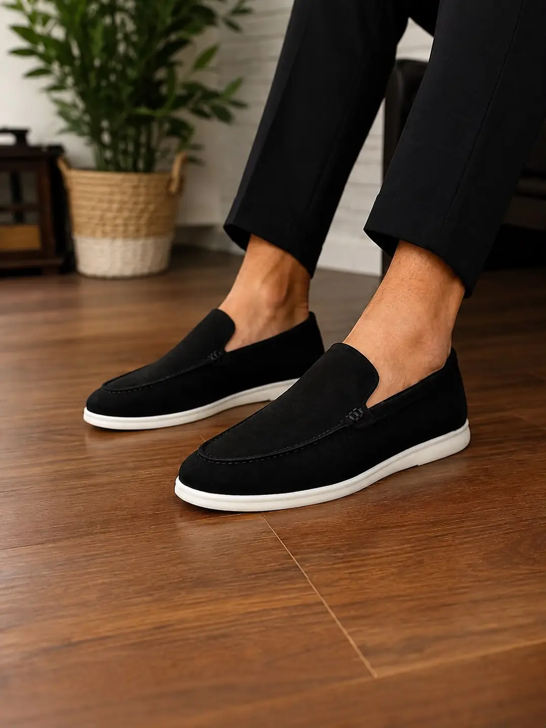 Monaco Süet Loafer Ayakkabı - Siyah