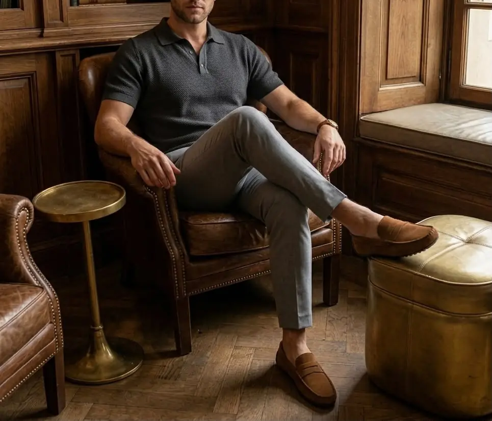 Lusso Hakiki Deri Süet Loafers 3