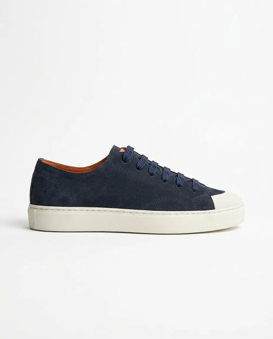 City Walk Hakiki Deri Spor Sneakers - Lacivert